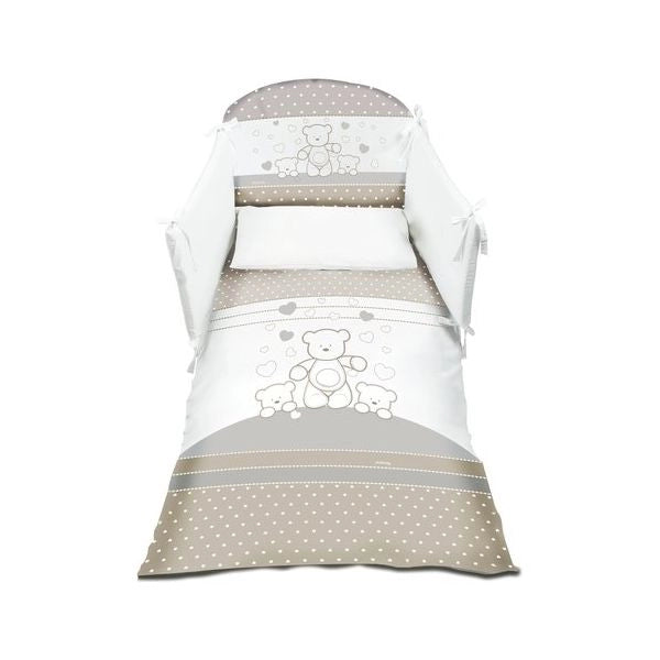 Piumone lettino italbaby 120 003 orsetti set 4 pz tortora