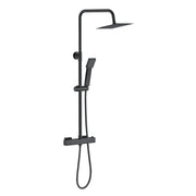 Kit Doccia con Soffione 20x20cm in Acciaio Inox e Cool-touch rubinetto, Miscelatore Termostatico Doccia Antiscotto, Nero