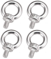Otturatore a Lifting M8 - 4 Pezzi - Acciaio Inossidabile - Anello di Sollevamento - Lunghezza Totale 46 mm - Diametro Interno dell'Anello 19,8 mm - Resistente alla Corrosione - Otturatore di Sollevamento
