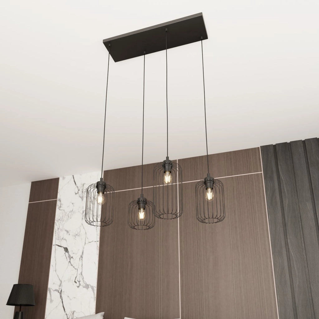 Lampada a sospensione VANDER in acciaio nero