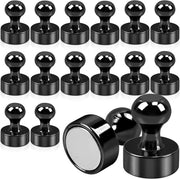 Magnetodi neodimio - 16 pezzi, forte nero, 12x16 mm, per lavagne magnetiche, frigoriferi, forte aderenza, mini per lavagne bianche
