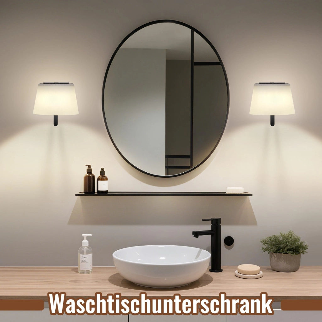 ZMH Applique da parete 2 luci da parete LED dimmerabili con interruttore faretti da parete wireless neri moderni