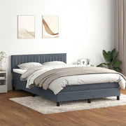 Letto a Molle con Materasso e LED Grigio Scuro 160x210 cm Velluto 3317080