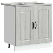 Mobile da cucina rettangolare moderno con ampio spazio contenitivo 80 x 46 x 81,5 cm in legno composito grigio Sonoma 02_0055682