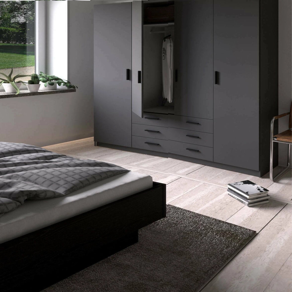 Guardaroba grande Epipola, Mobile camera da letto, Cabina armadio portabiti, Armadio appendiabiti, 196x50 h200 cm, Grigio
