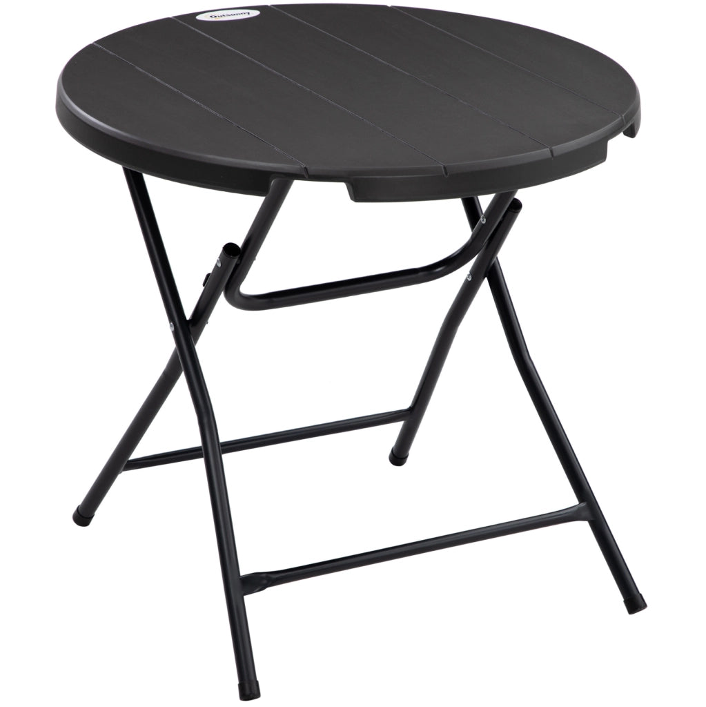 Tavolo da giardino pieghevole Ø80 cm, grigio scuro