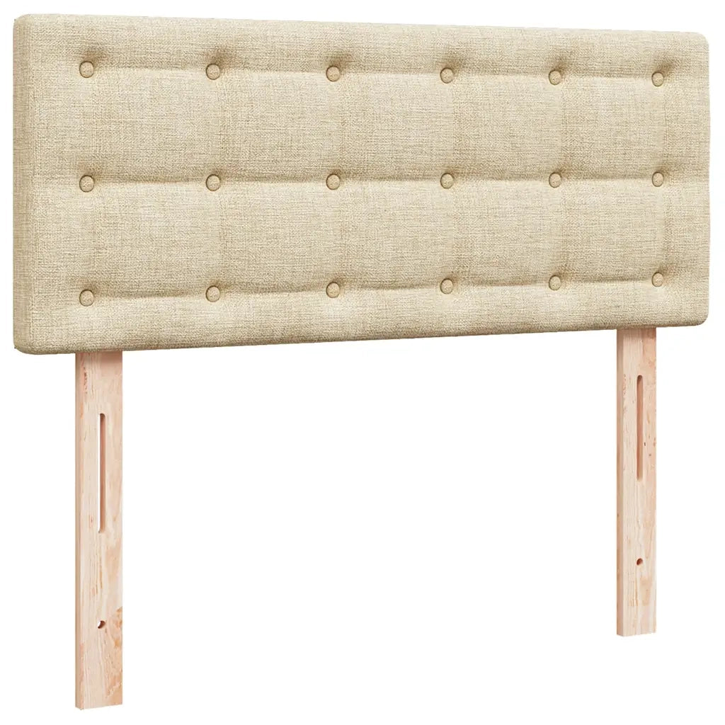Struttura Letto Pouf con Materasso Crema 120x190 cm in Tessuto 3311613