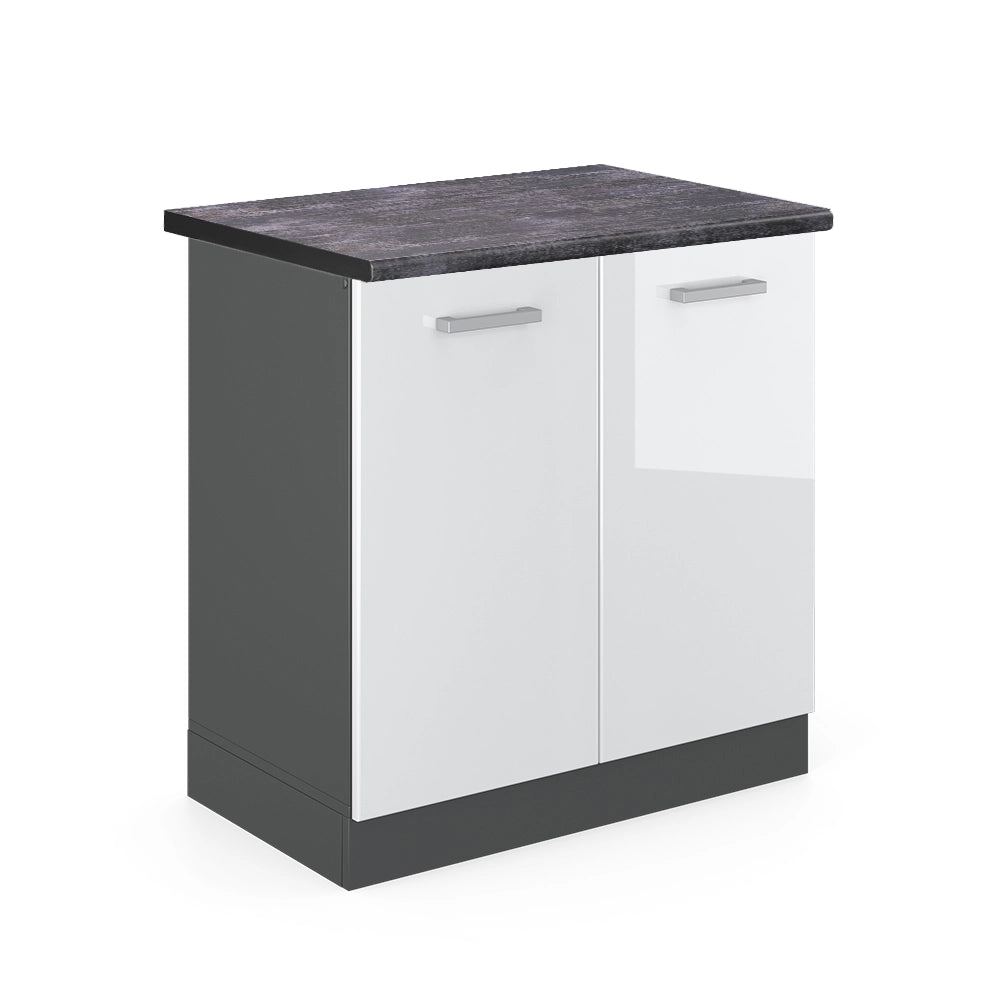 Vicco Mobile lavello cucina Bianco lucido 80 cm , PL Antracite