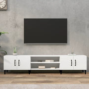 Mobile TV Bianco 180x31,5x40 cm in Legno Massello di Argilla 816264