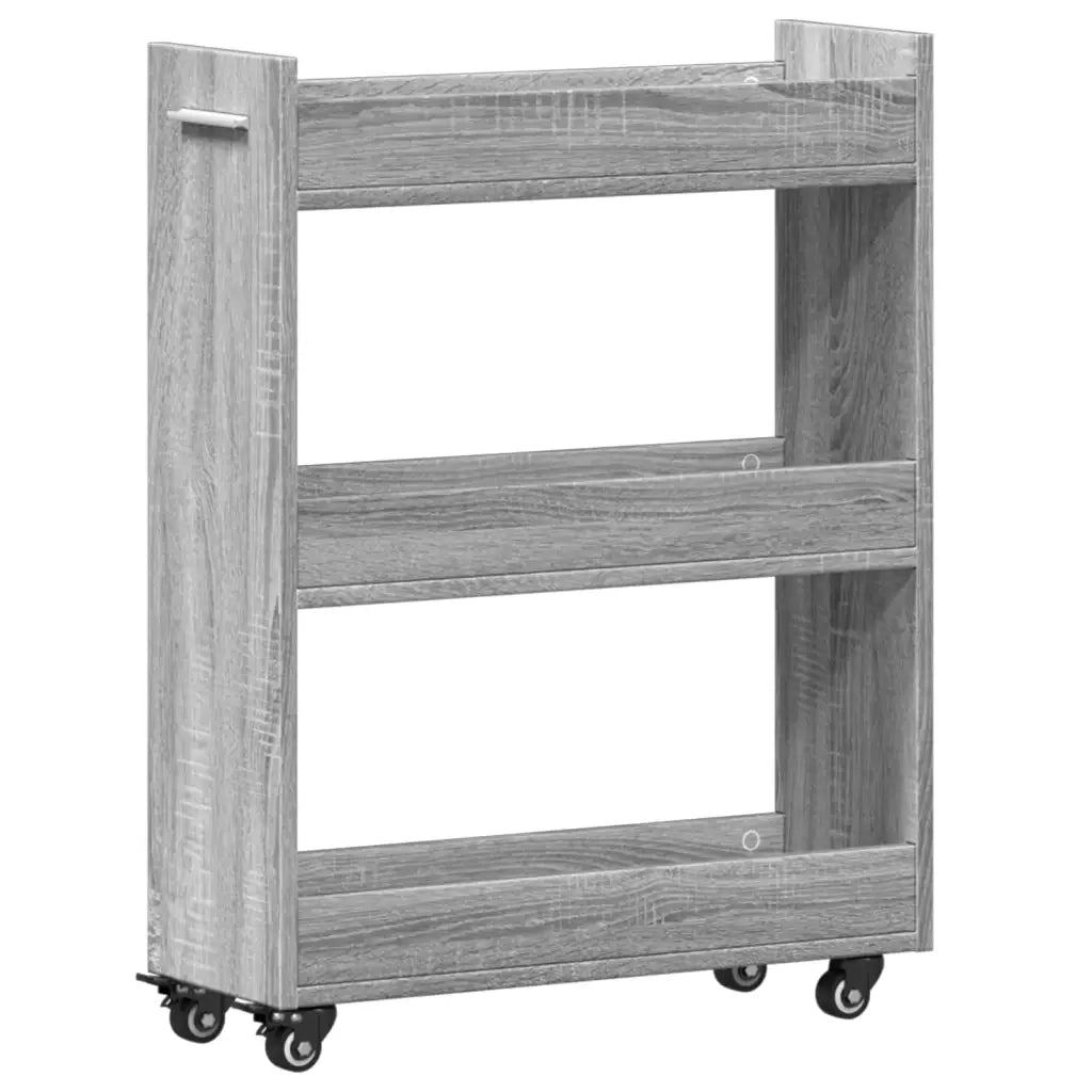 Mobile con Ruote Grigio Sonoma 60x22x79 cm in Legno Multistrato 840420