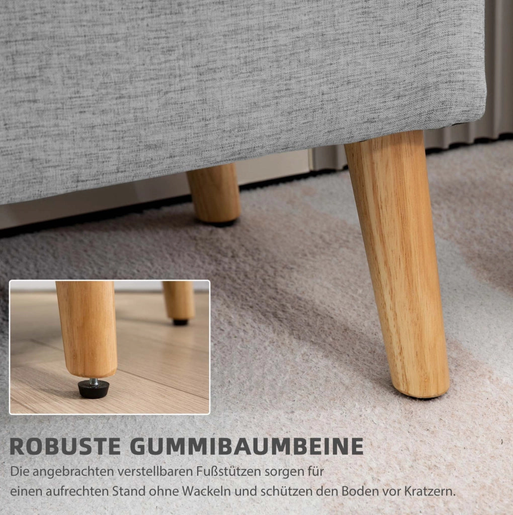 PANCA CONTENITORE 110 x 39 x 45 cm Grigio Effetto lino