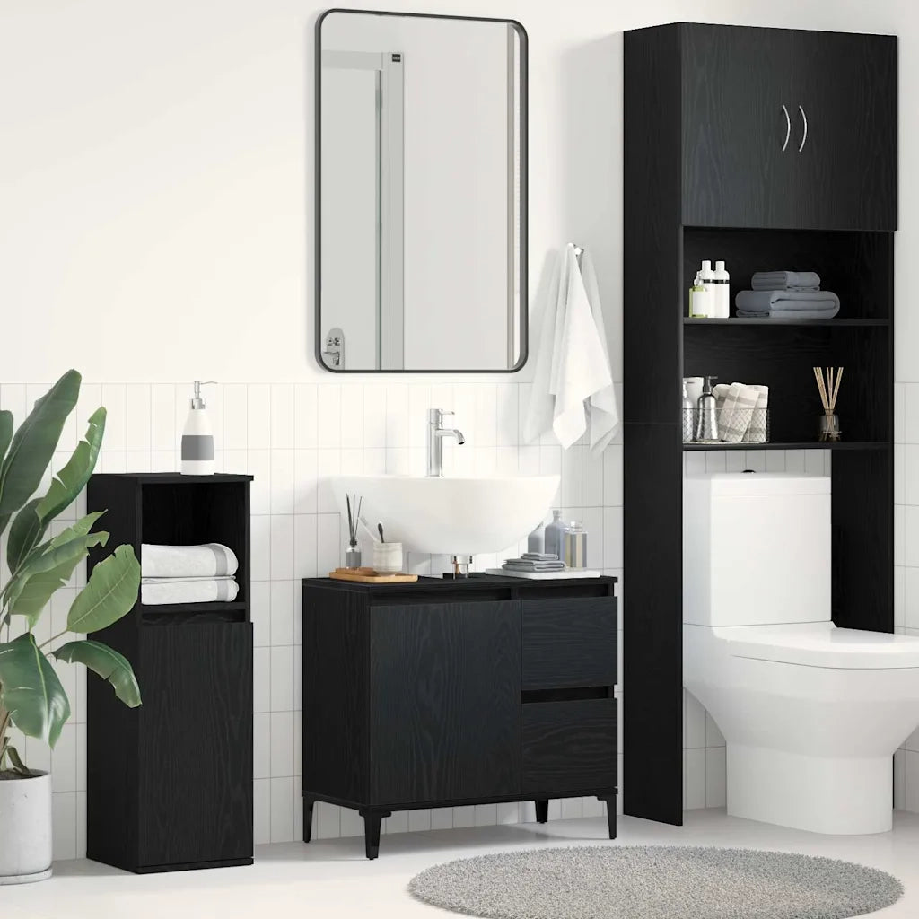 Mobile da Bagno Rovere Nero 65 x 33 x 60 cm Legno multistrato 862812