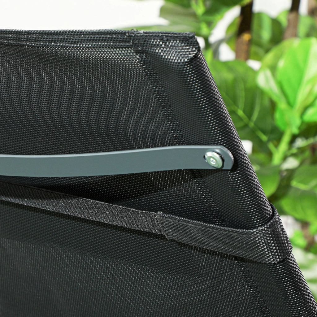 Sedia Sdraio a Dondolo Zero-Gravity da Esterno Impermeabile 155x61x88 cm con Poggiatesta Nero