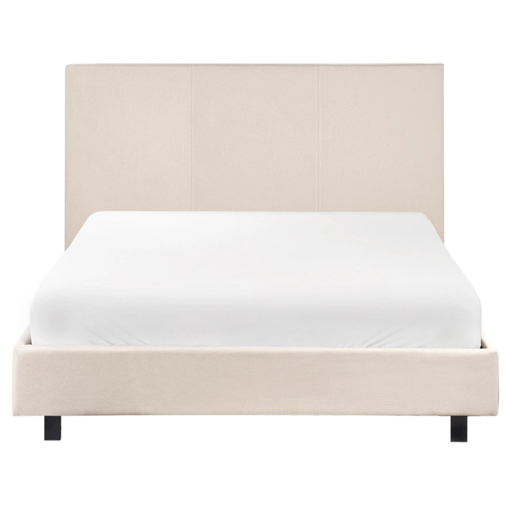 Letto con testiera piccola 120 x 200 cm in tessuto beige design moderno