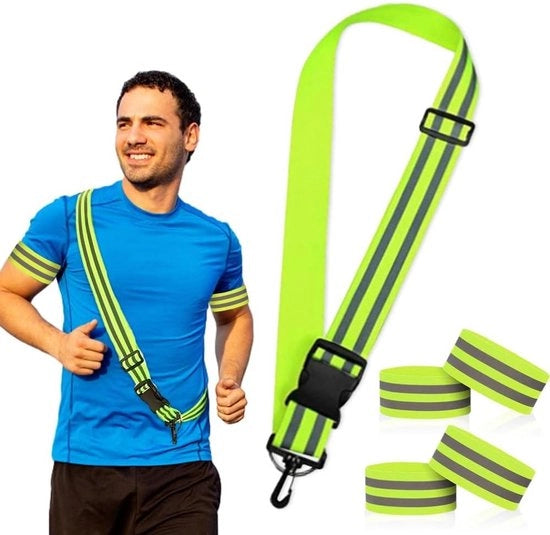 Cinturone di sicurezza riflettente per jogging, corsa e bicicletta con chiusura a molla