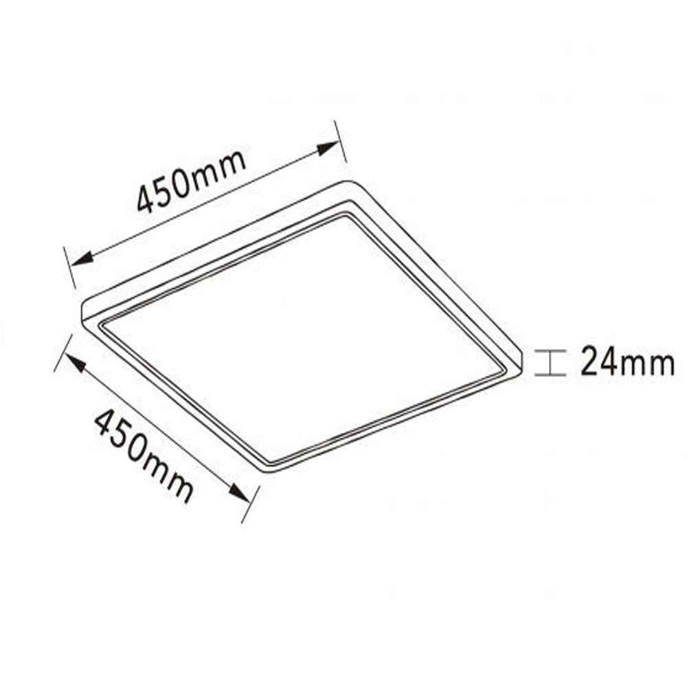 Trade Shop - Plafoniera Led Moderna Ultra Slim Quadrata 45w Ip40 Tecnologia Cct Con Switch Pq-450-3c - Oro Satinato