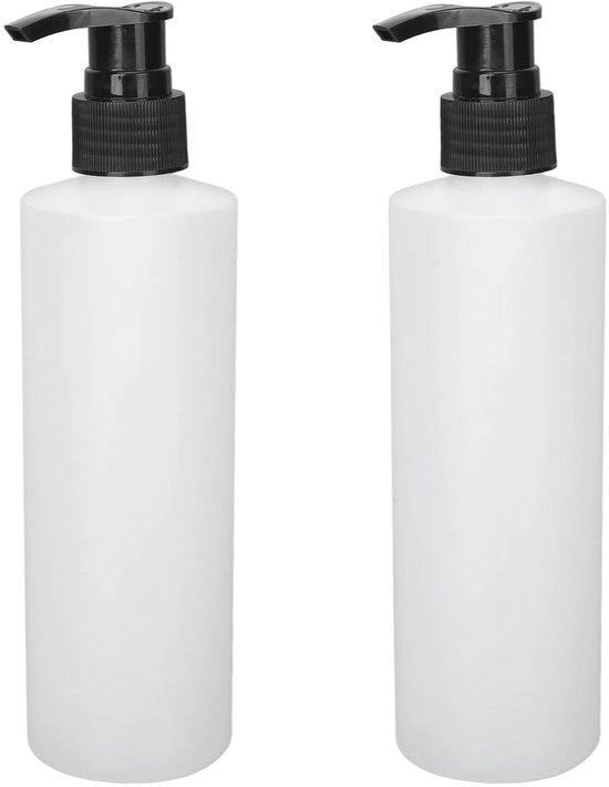 Dispensatore di sapone da bagno 2 pezzi 250 ml - Riciclabile - Adatto per creme/lotioni - Dispensatore di sapone da bagno - Accessori per riscaldamento olio per massaggi - Fusto con capacità 250 ml
