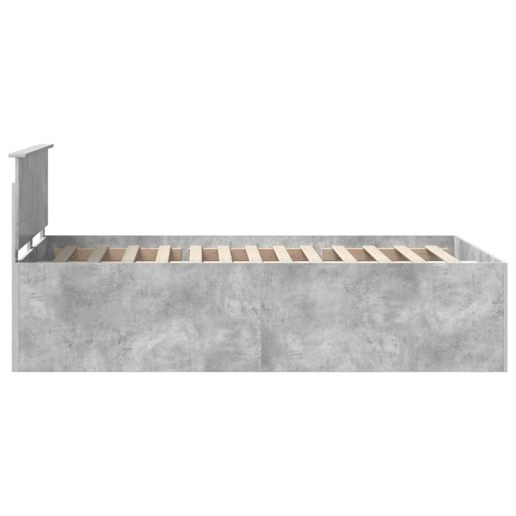 Struttura del letto con testiera Grigio cemento 120 x 190 cm
