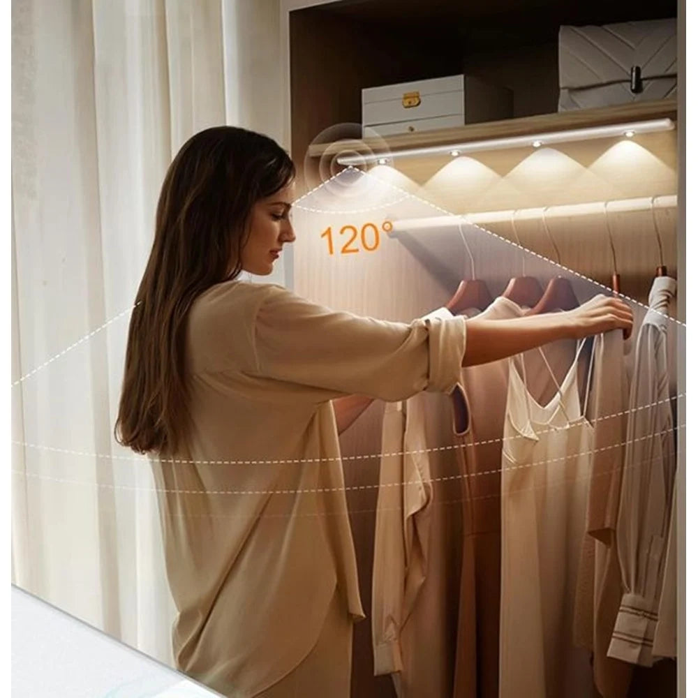 Trade Shop - Luce Led Magnetica Sottopensile Ricaricabile Da 60 Cm Con Sensore Movimento Wireless -