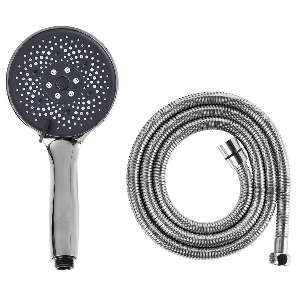 Soffione doccia con tubo flessibile 6 modalità di getto in metallo argento classico moderno
