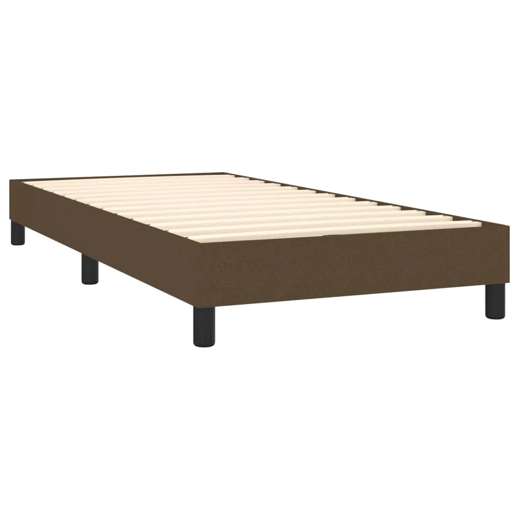 Letto a Molle Materasso e LED Marrone Scuro 100x200 cm Tessuto 3133456