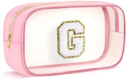 Borse trasparenti per bambine, adolescenti, famiglie, donne, trasparenti borse da viaggio, borse cosmetiche impermeabili con chiusura a righello, regalo di San Valentino, borse rosa