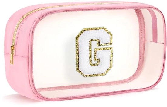 Borse trasparenti per bambine, adolescenti, famiglie, donne, trasparenti borse da viaggio, borse cosmetiche impermeabili con chiusura a righello, regalo di San Valentino, borse rosa