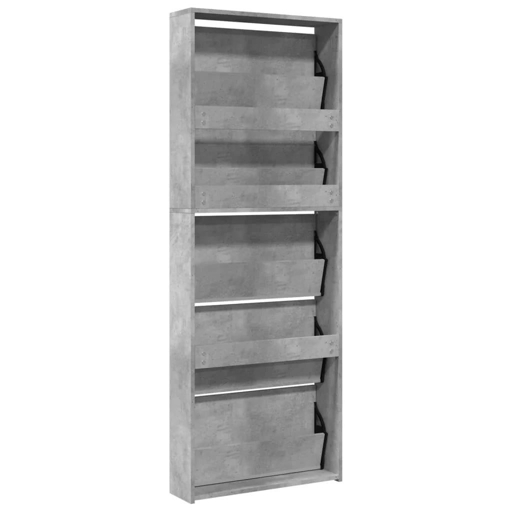 Scarpiera mobiletto portascarpe mobile ingresso/corridoio/soggiorno con specchio 5 ripiani 63 x 17 x 169,5 cm grigio 02_0021890