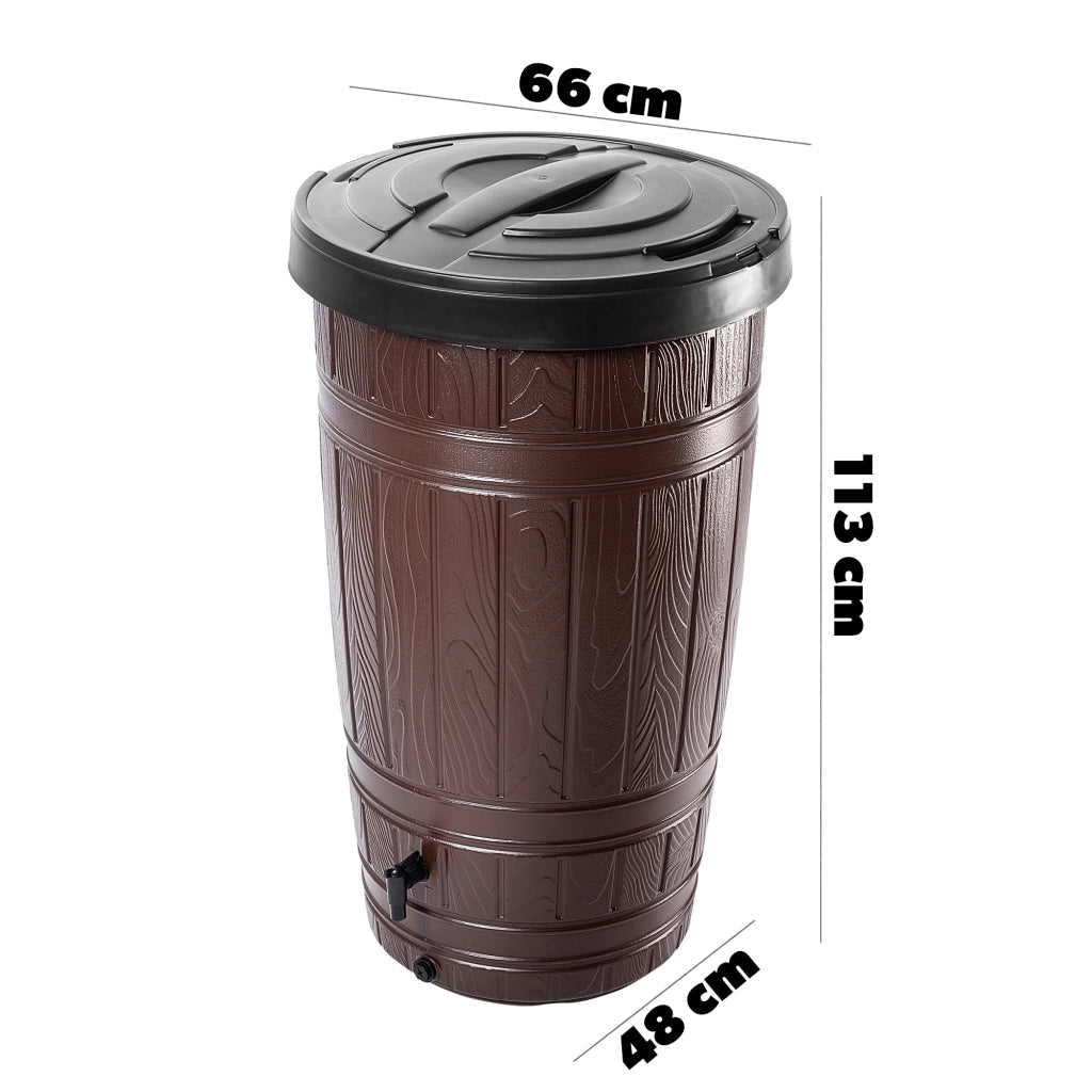 Serbatoio per acqua piovana KADAX da 265 litri con rubinetto e supporto.