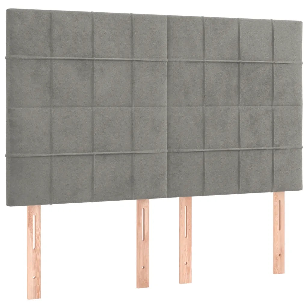Letto a Molle Materasso e LED Grigio Chiaro 140x200 cm Velluto 3136125