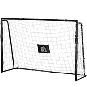 Porta da calcio con telaio in metallo rete PE picchetti e attrezzi 186x62x123 cm ¨C Xylo ¨C nero bianco