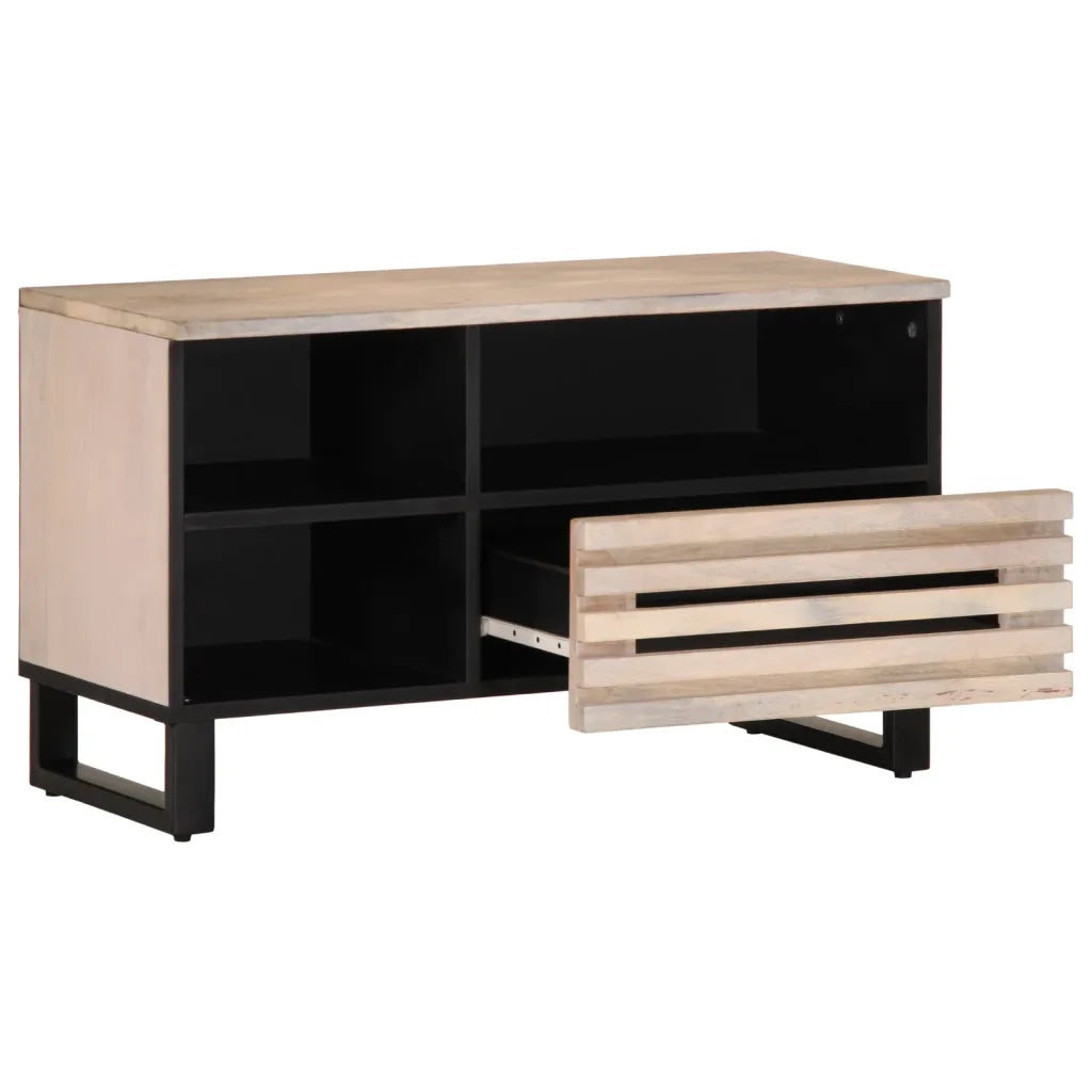 Mobile Porta TV 80x34x46 cm in Legno Massello di Mango