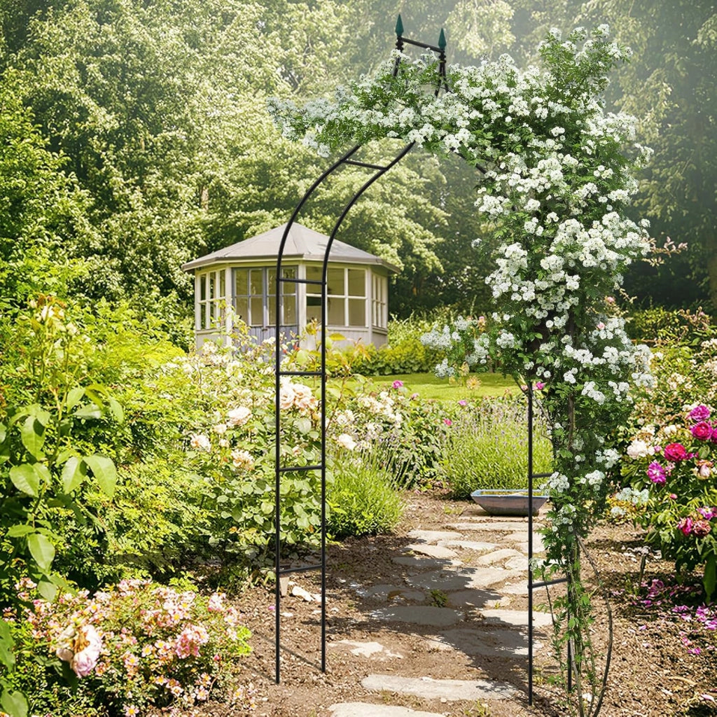 Arco da Giardino in Metallo Decorativo, Pergolato da Esterno per Piante Rampicanti, Arco da Giardino per Prato, Cerimonia di Matrimonio e Decorazioni per Feste