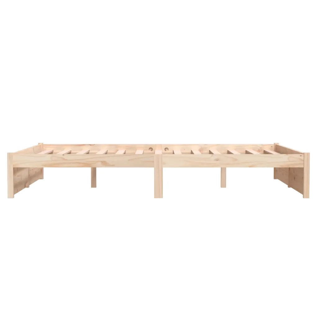 Giroletto senza Materasso-Struttura Letto Ambrato in Legno Massello 140x200 cm 232968