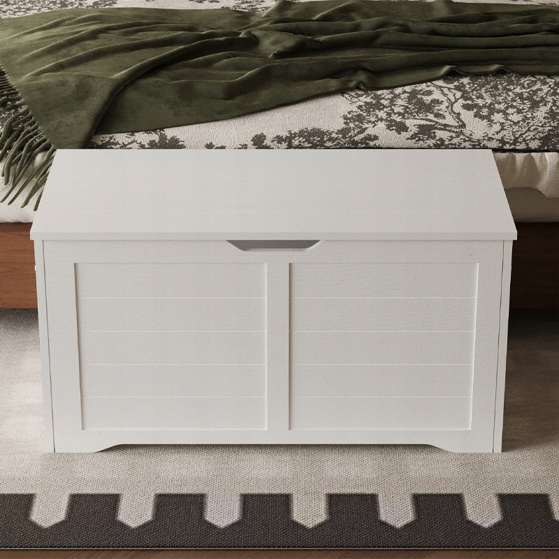 GRANDE CASSA DI LEGNO PER CONSERVARE Coperte BIANCA BAULETTO PER BIANCHERIA DA LETTO