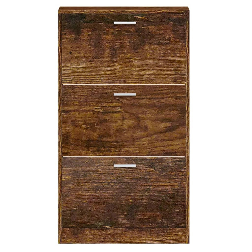 Scarpiera mobiletto portascarpe mobile per ingresso/corridoio/soggiorno 59 x 17 x 108 cm legno ingegnerizzato marrone 02_0021563