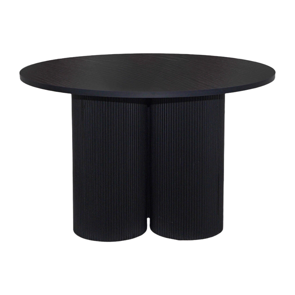 Oviala - Tavolo da pranzo rotondo moderno 120 cm effetto legno nero