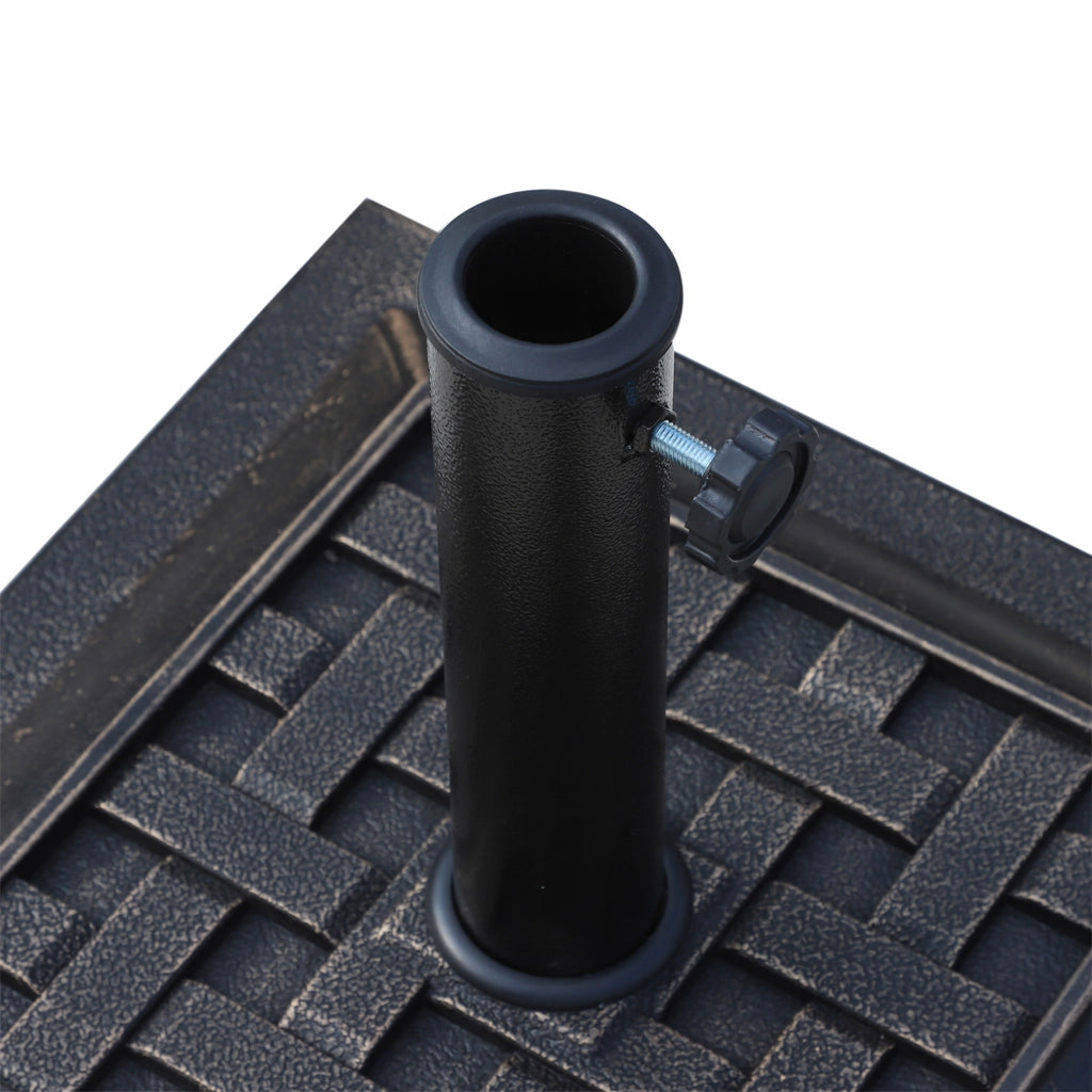 Portaombrellone in resina poliestere bronzo 9 kg con adattatori 38/48 mm, base stabile e resistente alle intemperie