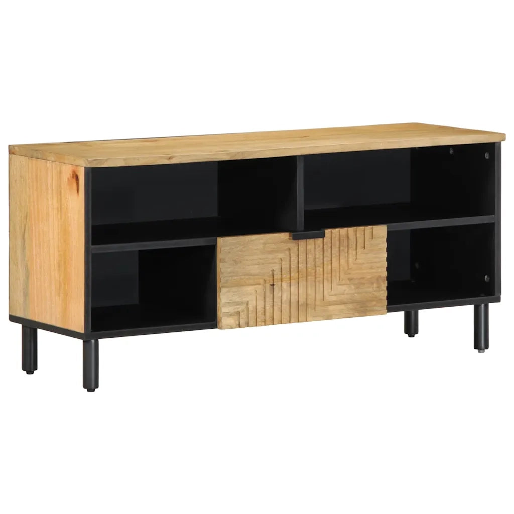 Mobile Porta TV Marrone 100x33x46 cm in Legno Massello di Mango