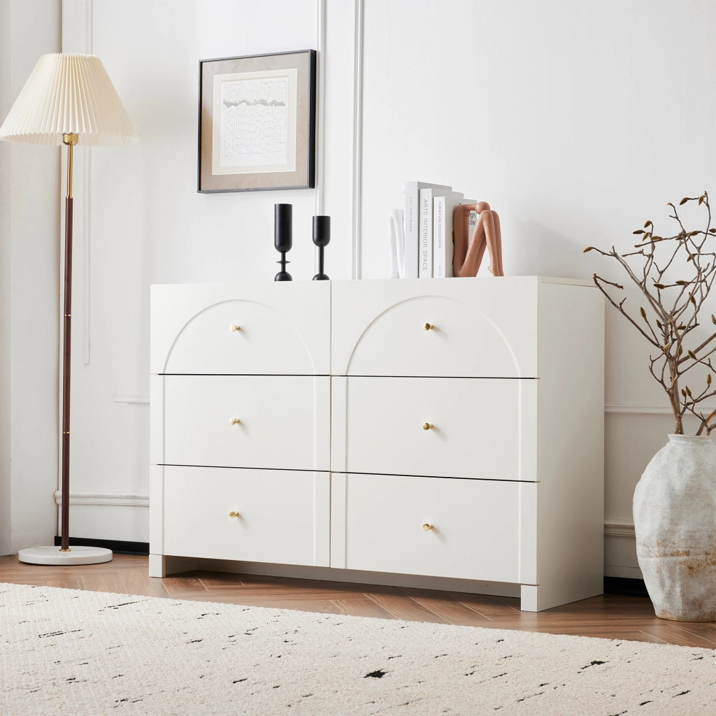 COMÒ 6 Cassetti 120x40x82 cm Bianco Crema in Truciolato
