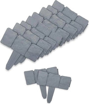 Pannello decorativo per giardino - 10 pezzi, finitura pietra, 25 metri di setole per cancelli, bordure fiorite, imitazione plastica - 25 x 10 cm grigio.