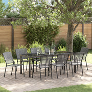 Set da Pranzo da Giardino 9 Pezzi Acciaio Antracite