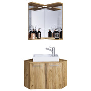 Vivere di Ezooza Mobile Angolare Sospeso con lavabo in ceramica di alta qualità e specchio, Rovere miele ,