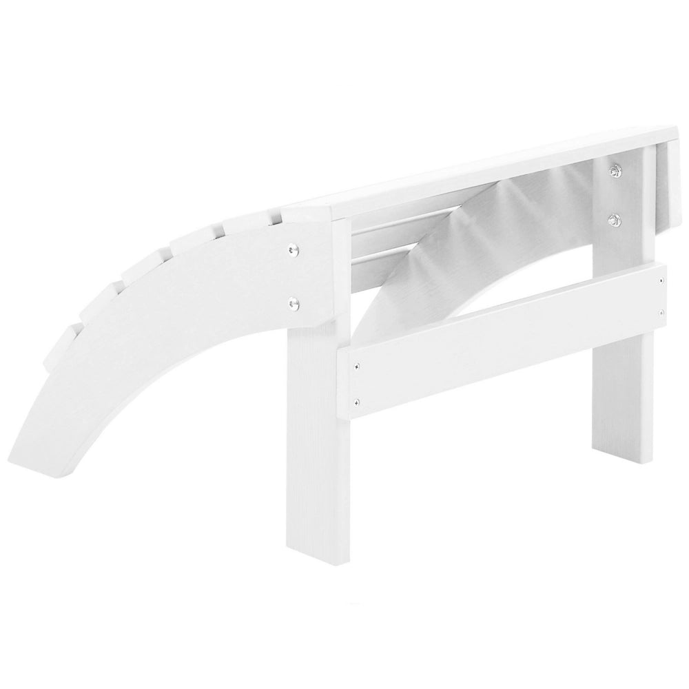 Poggiapiedi da giardino in plastica bianca in legno resistente agli agenti atmosferici a doghe in stile moderno