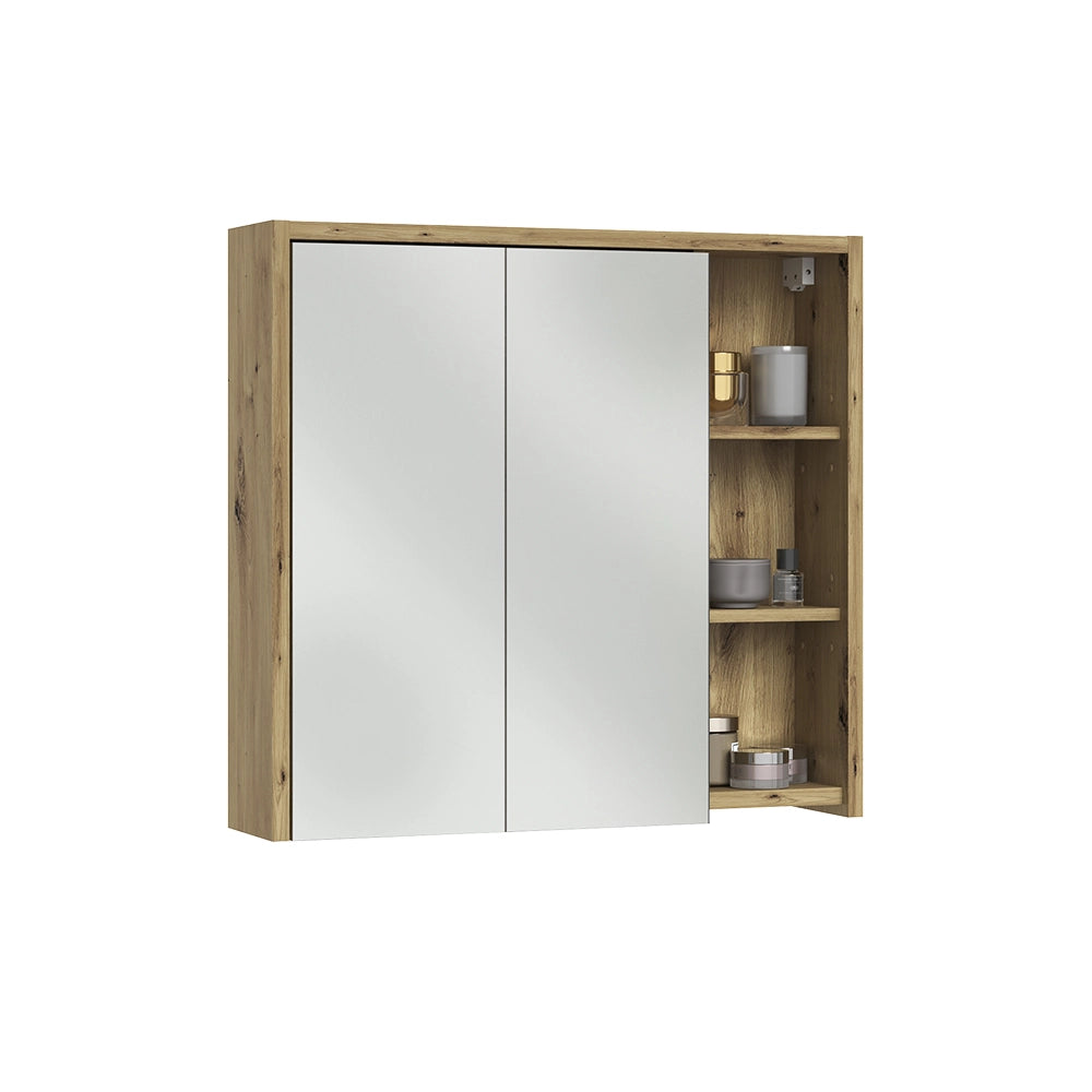 Specchio contenitore bagno Viola Cachemire/Rovere artigianale 80 x 75 cm Vicco