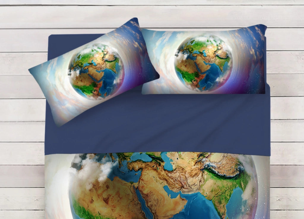 Lenzuola Copriletto Letto Sogni D'oro 100% Cotone Disegno Mondo D82 - Matrimoniale - Mondo D82