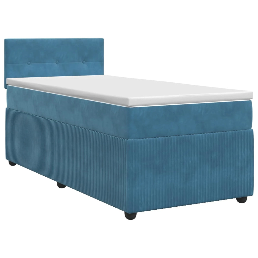 Letto box spring con materasso Blu Scuro 90 x 190 cm Velluto 3451587
