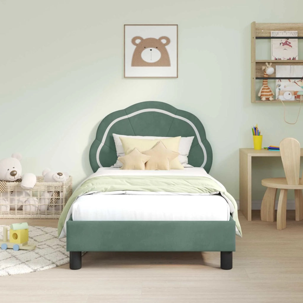Struttura letto bambini con testata Verde Mare 80 x 160 cm