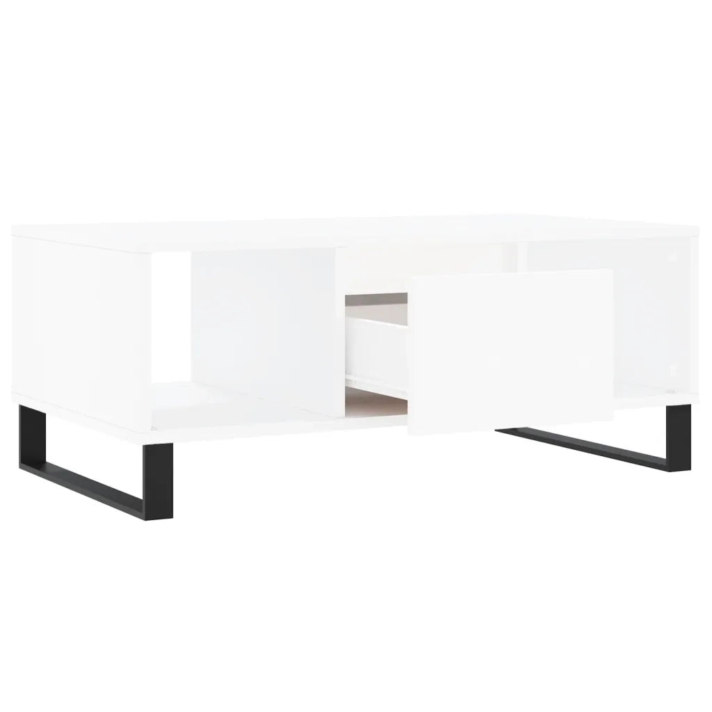 Tavolino da Salotto-Tavolino da soggiorno-Tavolo Bianco 90x50x36,5 cm in Legno Multistrato 556763