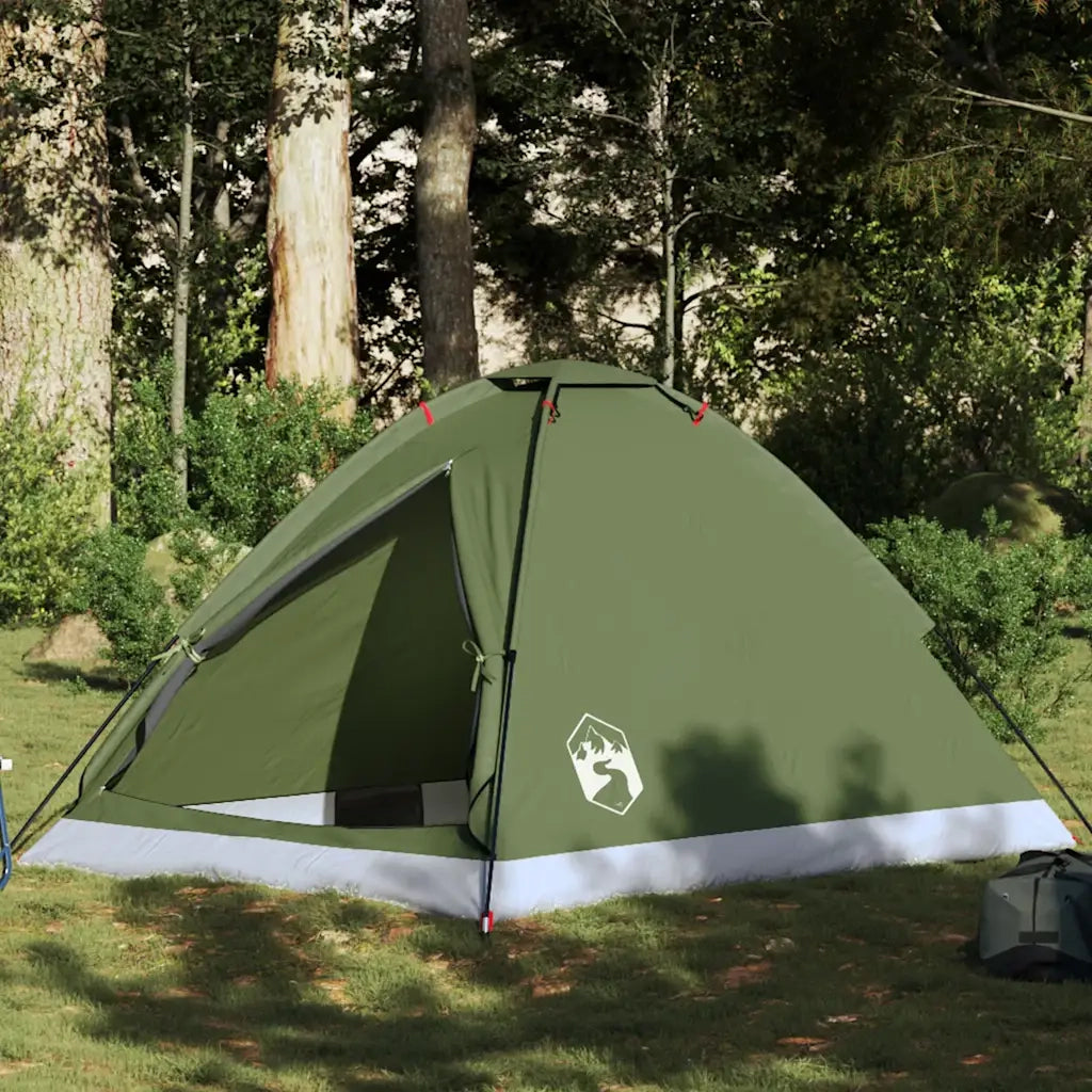 Tenda da Campeggio a Cupola 2 Persone-Tenda per Escursionismo Verde Oliva Impermeabile 113927